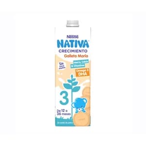 NATIVA Leche (2) de crecimiento con galleta María, de 12 a 36 meses de Nestlé 1 l.