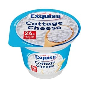 EXQUISA Copos de queso fresco cottage con alto contenido en proteina 200 g.