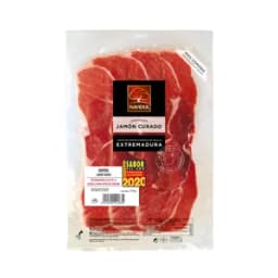 NAVIDUL Jamón curado en Extremadura, sin gluten y cortado en cómods lonchas 104 g.