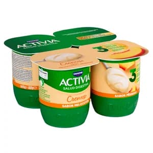 ACTIVIA Bífidus cremoso con 6 horas de fermentación y melocotón de Danone 4 x 115 g.