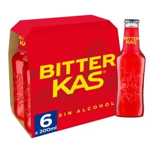 BITTER KAS Bitter sin alcohol botella en pack de 6 uds. de 200 ml.