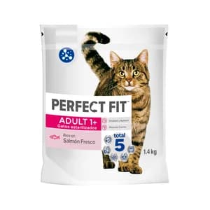 PERFECT FIT Adult 1+ Alimento para gatos esterilizados, a base de salmón fresco 1,4 kg.