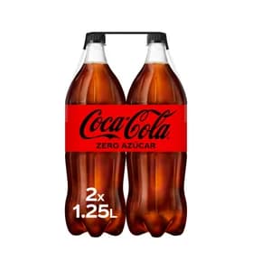 COCA COLA ZERO Refresco de cola Zero azúcar pack 2 botellas de 1.25 L