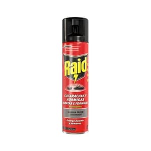 RAID Insecticida spray cucarachas, arañas, hormigas y otros insectos rastreros 400 ml.