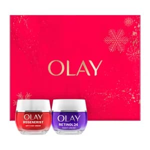 OLAY Regenerist spf Caja con crema facial de día y crema facial de noche.