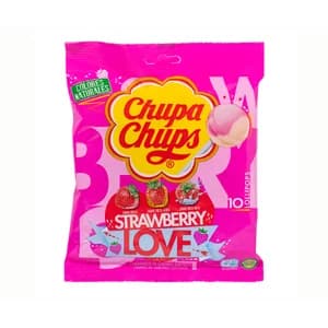 CHUPA CHUPS Caramelo con palo de fresa love 10 uds 120 g.