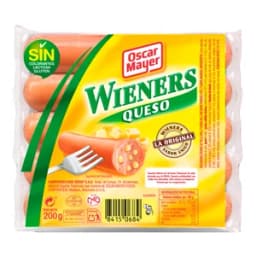 OSCAR MAYER Salchichas cocidas de cerdo y pollo con queso fundido y sabor ahumado OSCAR MAYER Wieners 200 g.