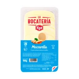 TGT La Bocatería Queso Mozzarella en lonchas 100 + 20 g gratis.