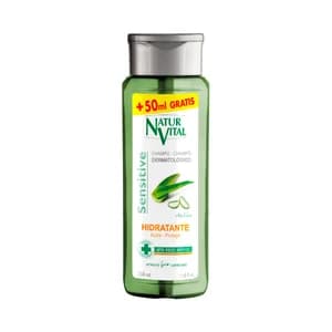 NATUR VITAL Champú dermatológico hidratante con aloe vera NATUR VITAL Sensitive 350 ml.