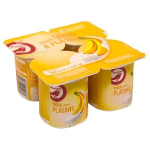 AUCHAN Yogur sabor a plátano 4 x 125 g. Producto Alcampo