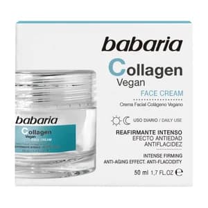 BABARIA Collagen vegan Crema facial de uso dario con acción reafirmante, antiedad y antiflacidez 50 ml.