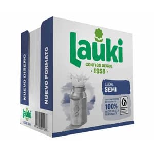 LAUKI Leche semidesnatada de vaca, de origen 100% español 6 x 1l.