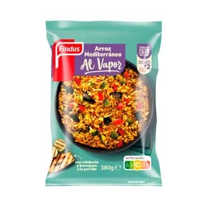 FINDUS Arróz mediterráneo (con calabacín y berenjena a la parrilla) al vapor 380 g.
