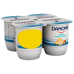 DANONE Yogur con sabor a macedonia, elaborado con fermentos naturales 4 x 120 g.