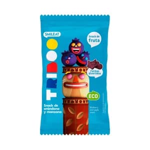 SMILEAT Tribbo Snack (de formas divertidas) de arándanos y manzana ecológicos 25 g.