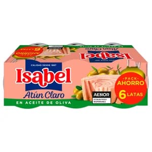 ISABEL Atún claro en aceite de oliva pack 6 uds. x 52 g.