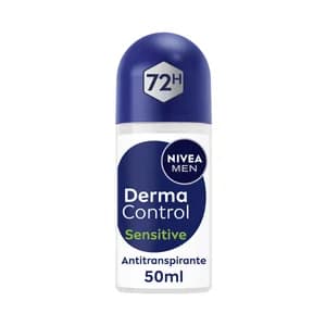 NIVEA Men derma control sensitive Desodorante roll on para hombre, antitranspirante hasta 72 horas.