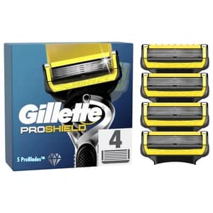 GILLETTE Proshield Recambios para maquinillas de afeitar con cabezal de 5 hojas 4 uds.