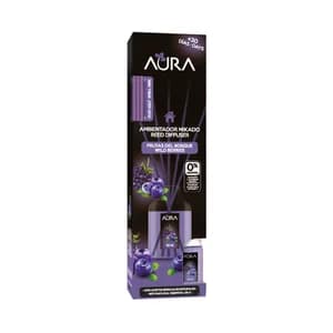 AURA Ambientador de varillas con aroma a frutas del bosque CRISTALINAS 30 ml.