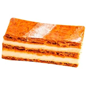 Milhoja de crema con cobertura 200 g.