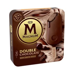 MAGNUM Helado de chocolate con una capa de chocolate recubierto de chocolate con leche 3 x 85 ml.