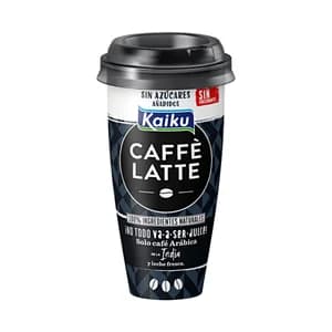 KAIKU Bebida de café Arábica de la India, con leche fresca y sin edulcorantes Caffé latté 230 ml.