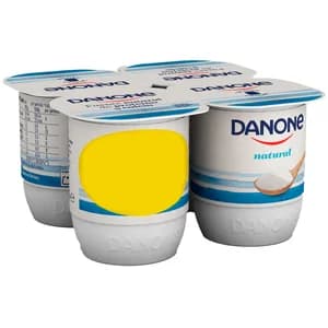 DANONE Yogur natural elaborado con leche y fermentos naturales 4 x 120 g.