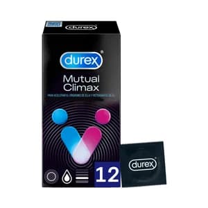 DUREX Preservativos lubricados con acelerante del orgasmo (ella) y retardante (él) DUREX Mutual climax 12 uds