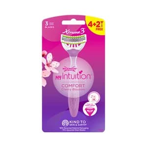 WILKINSON Xtrem 3 my intuition Cuchilla desechable con cabezal flexible de triple hoja y doble banda lubricante 4 uds.