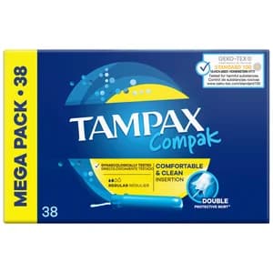 TAMPAX Tampón regular con aplicador TAMPAX Compak 38 uds.
