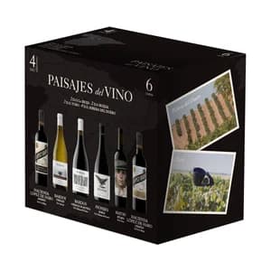 PAISAJES DEL VINO Estuche con 6 botellas de vino (5 tinto y 1 blanco).