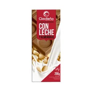 CLAVILEÑO Chocolate extrafino cn leche y almendras 200 g.