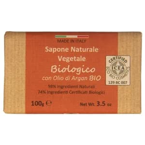 ITERITALIA Pastilla de jabón natural vegetal, con aceite de argán ITERITALIA 100 g.