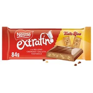 NESTLE Extrafino Chocolate con leche relleno de tosta rica 84 g.