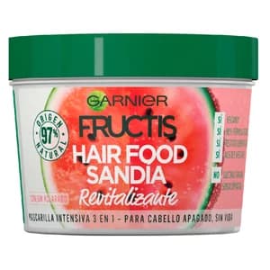 FRUCTIS Mascarilla intensiva 3 en 1 con acción revitalizante, para cabellos apagados y sin vida FRUCTIS Hair food de Garnier 390 ml.