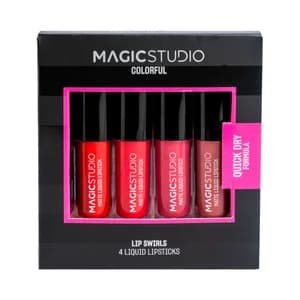 MAGIC STUDIO Colorful Estuche con 4 pintalabios líquidos con acabado mate.