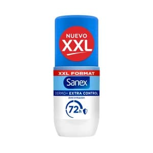 SANEX Dermo+ extra control Desodorante roll on unisex antitranspirante hasta 72 horas 90 ml.