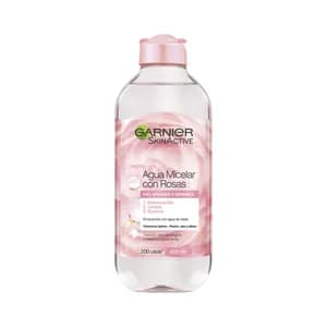 GARNIER Agua micelar con rosas, para piel apagada y sensible GARNIER Skin active 400 ml.