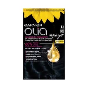 GARNIER Olia Tinte de pelo permanente color negro safiro, tono 1.1.