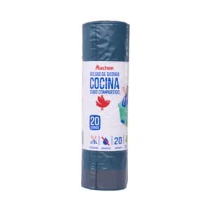 PRODUCTO ALCAMPO Bolsas de basura azul. con autocierre especial cocina capacidad 20 l. 20 uds.