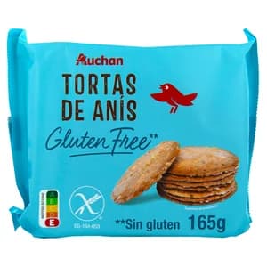 PRODUCTO ALCAMPO Tortas de anís, elaboradas sin gluten 165 g.