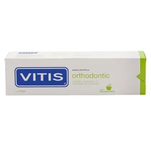 VITIS Dentífrico especial para ortodoncia, con fluor y sabor a manzana-menta VITIS 100 ml.