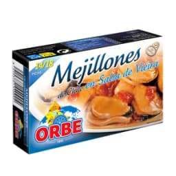 ORBE Mejillones (14 / 18) en salsa de Vieira lata 69 g.