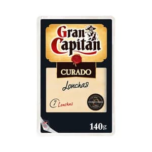 GRAN CAPITÁN Queso en lonchas curado GRAN CAPITÁN 140 g.