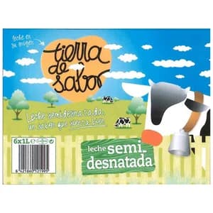 TIERRA DE SABOR Leche semidesnatada de vaca 6 x 1 l.
