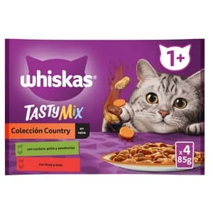 WHISKAS Tasty mix Alimentación para gatos húmeda 4x85 g.