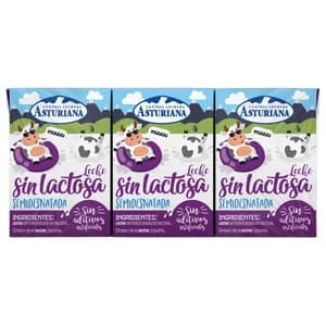 CENTRAL LECHERA ASTURIANA Leche semidesnatada sin lactosa 3 x 200 ml.