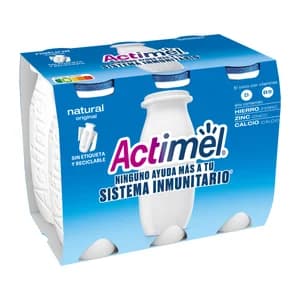 ACTIMEL Leche fermentada con Lcasei y sabor natural de Danone 6 x 100 g.