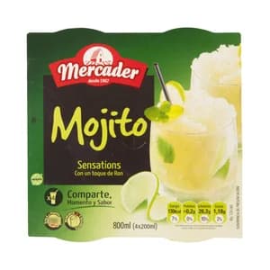 MERCADER Granizado de mojito con un toque de ron y sin gluten MERCADER 4 x 200 ml.