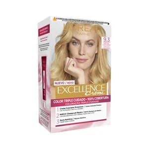 L´ORÉAL PARIS Tinte de pelo permanente tono 9.3 Rubio muy claro dorado L´ORÉAL PARIS Excellence creme.